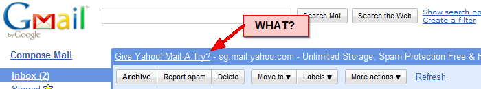 Gmail ad snafu