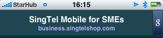 Google mobile ads banner for SingTel Mobile SME services